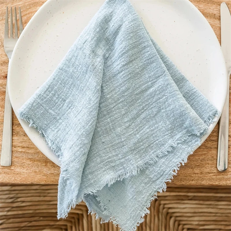 

100% Cotton Cloth Gauze Table Napkins 12 Pcs/lot Wedding Party Blue Sage Green Terracotta Cotton Cheesecloth Gauze Table Napkin