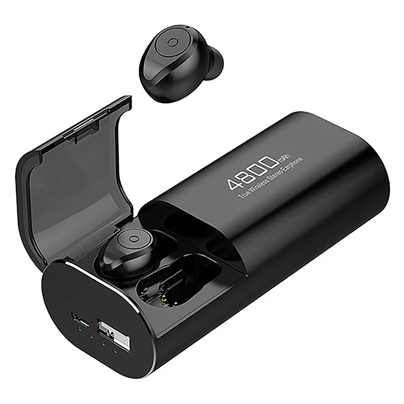 

Wireless Bluetooth 5.0 Headphones with 4800MAh Charging Case [As Power Bank] with Mic USB Type C Cable TWS Stereo In-Ear Earp
