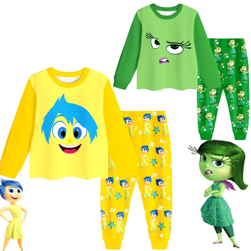 Новый костюм для косплея Joy Disgust аниме Inside Out 2 пижамы девочек клоун Хэллоуин