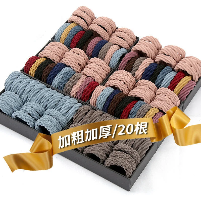 

20Pcs/Lot Women Headwear Towel Thicken Cute Elastic Hair Bands Ponytail Holder Ribbon Scrunchie Headdress Girls Hair Accessories