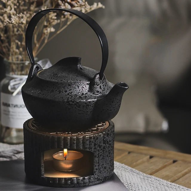 Tea Warmer Heating Ceramic Household Retro Teapot Candle Stove Base Roaster Incense Burner Teaware Kitchen Dining Bar Home 1