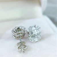 natural 1 carat crystal gemstone 100 real s925 sterling silver stud earring for women silver 925 jewelry bizuteria earring girl