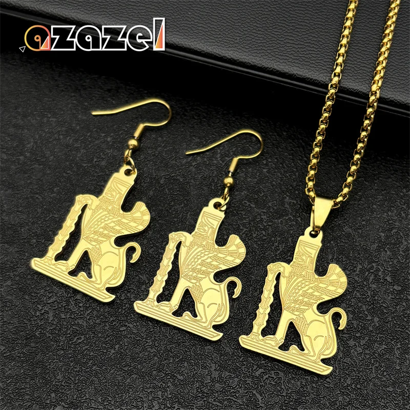 Египетское оригинальное ожерелье мужское колье из нержавеющей стали золотого