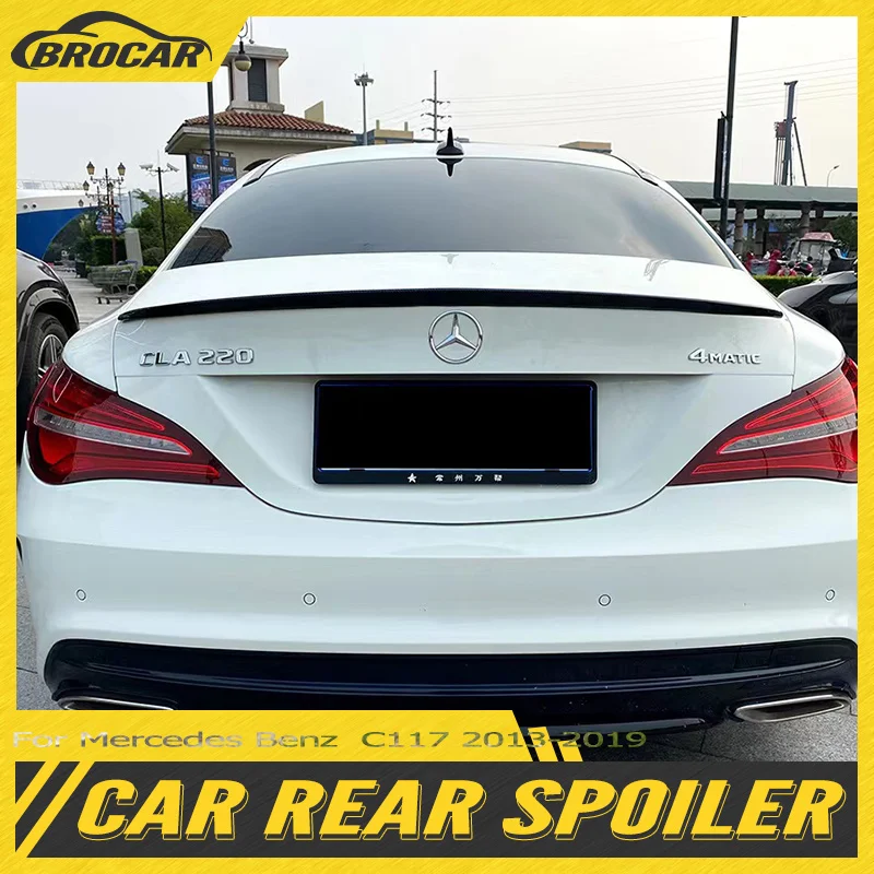 

For Mercedes Benz CLA-Class C117 2013-2019 CLA180 cla200 Cla45 AMG ABS material car tailgate gloss black spoiler trunk lip cover