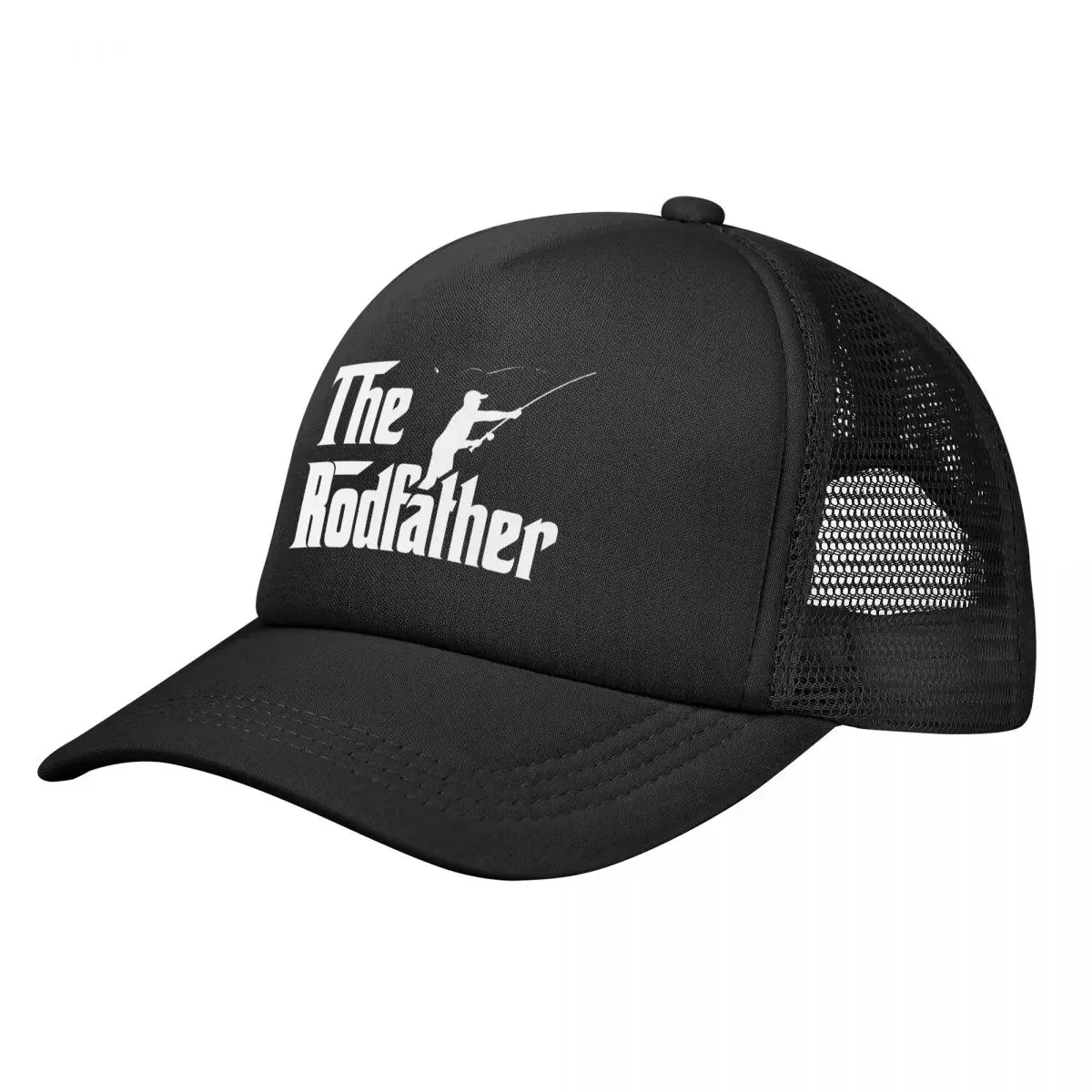 

The Rodfather Graphic Hunting Stretchy Trucker Hat Mesh Baseball Cap Snapback Closure Hats for Men Women Comfortable Breathable
