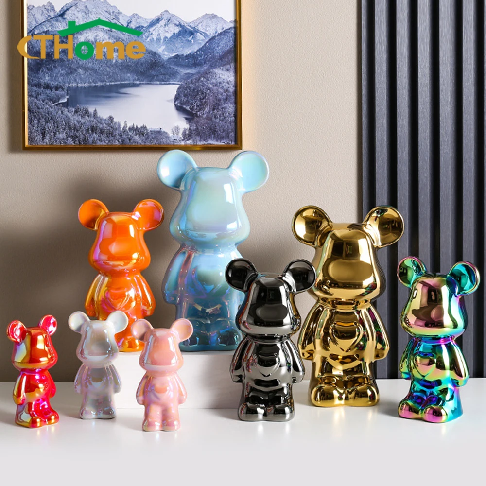 

Creative Decoration Creativity Bear Sculpture Nordic Home Room Decor Desk Piggy Bank Accessories Figurines for Interior Statue