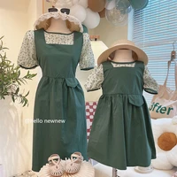 mother daughter matching two piece dress for women girls dresses mum and baby matching outfit korean 2022 summer baby clothes