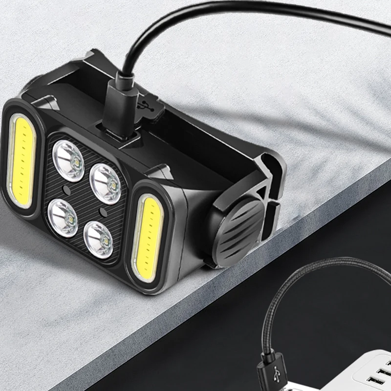 

Camping Supplies Head Torch Hiking Lamp Usb Rechargeable Headlamp Waterproof Head Flashlight Camping Equipments Sensor Headlamp