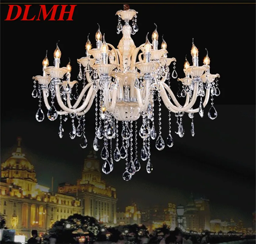

DLMH European style Chandelier Lamps LED Candle Crystal Pendant Lights Luxury Decorative Fixtures for Home Hotel Hall