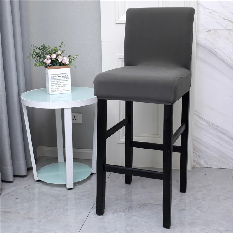 Однотонный чехол для барного стула кафе столовой эластичный с принтом и низкой