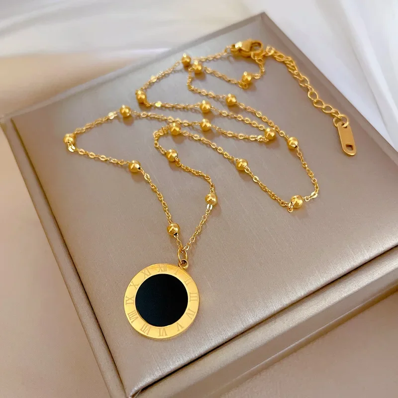 Модное ожерелье с подвеской в виде римских цифр и циферблата для женщин