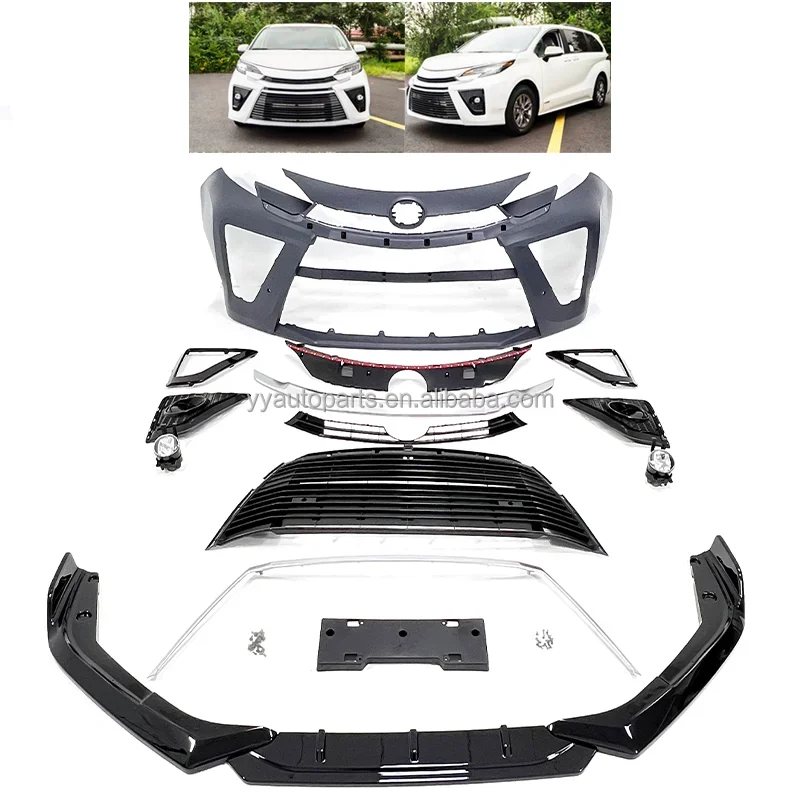 Комплект кузова GR Sport Style для Sienna 2021-2022 года передний бампер автомобиля с решеткой