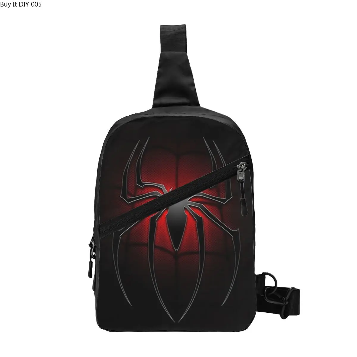 

Classic Red Spider Web Sling Chest Bag Custom Halloween Shoulder Crossbody Backpack for Men Cycling Camping Daypack