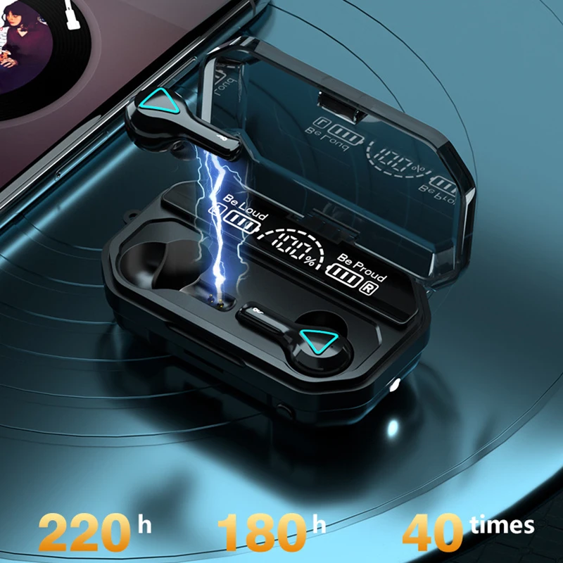 A15 TWS Bluetooth 5.1 Headphones LED Display 3D Hifi Subwoofer Sport Gaming Music Noice Cancelling Wireless Earphones 2000mAh - купить по