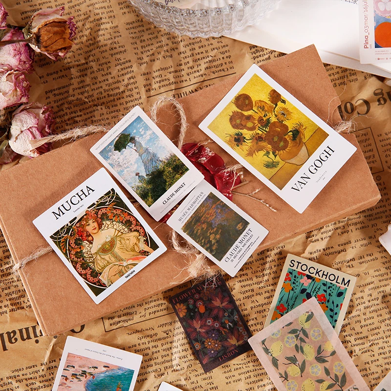40 шт. винтажная бумажная наклейка для скрапбукинга s Цветочная фотоальбома