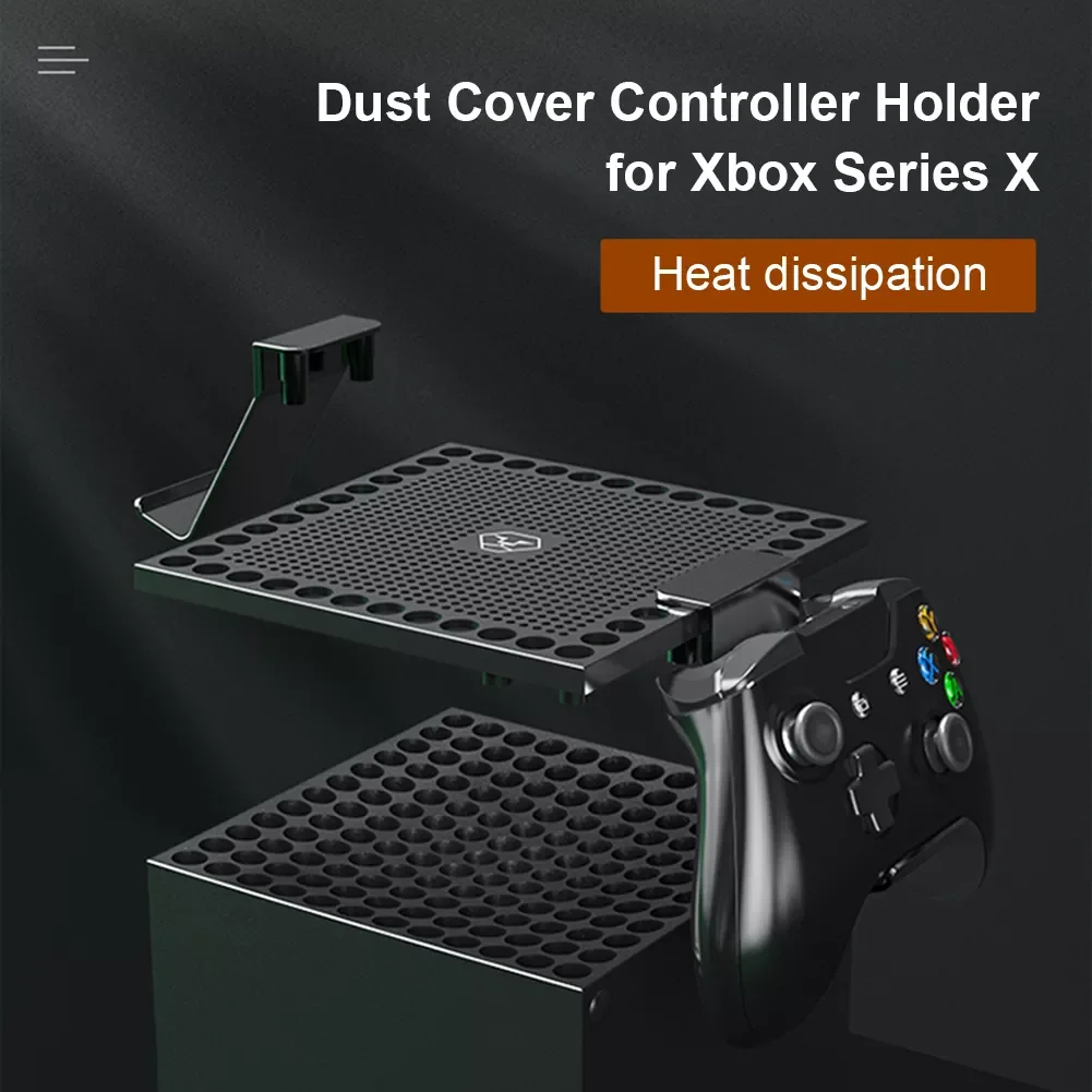

NEW2022 Console Dustproof Cover with Controller Headphone Mount for Xbox Series X Console Game Playing Accessories 151x151x19.2m