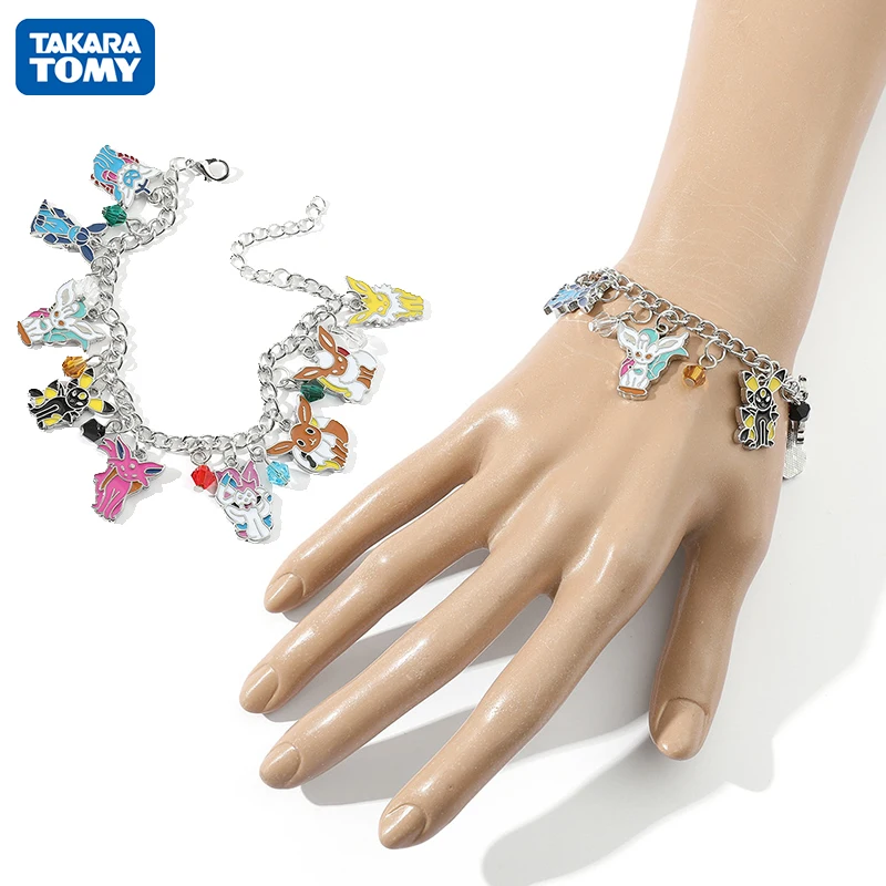 

Pokemon Cute Bracelet for Women and Men Cartoon Figure Metal Pikachu Enamel Anime Wristband Accessories Pendant Toys Couple Gift