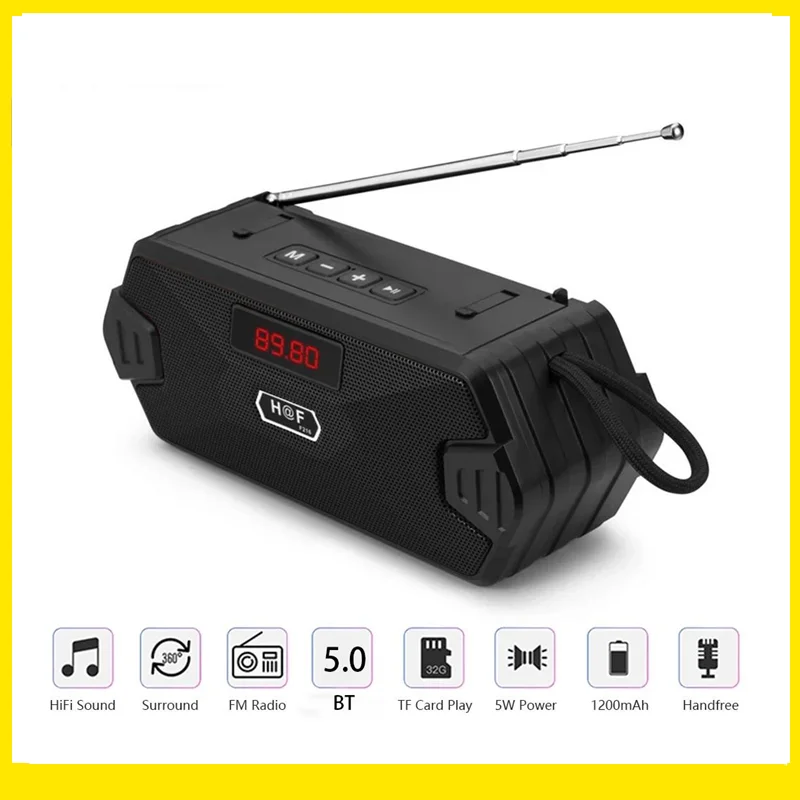 

Portable Bluetooth-compatible Speaker Wireless Bass Column Waterproof Outdoor USB Speakers Support AUX TF Subwoofer Loudspeaker