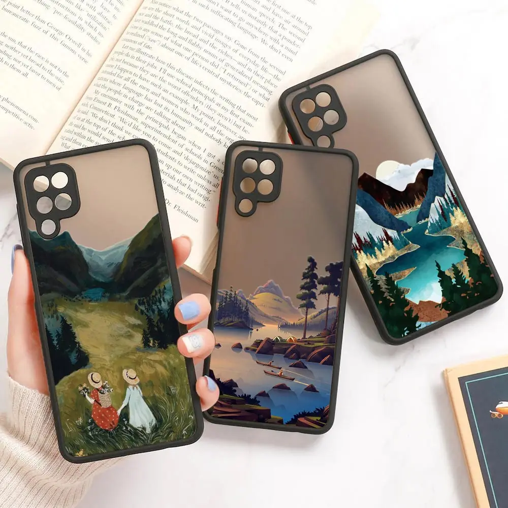 

Scenery Lake Forest View Matte Silicone Case For Samsung A02 A03 A04 A50 A70 A30 A40 A20s A10 A7 M30S M21 M32 Note 20 Back Cover