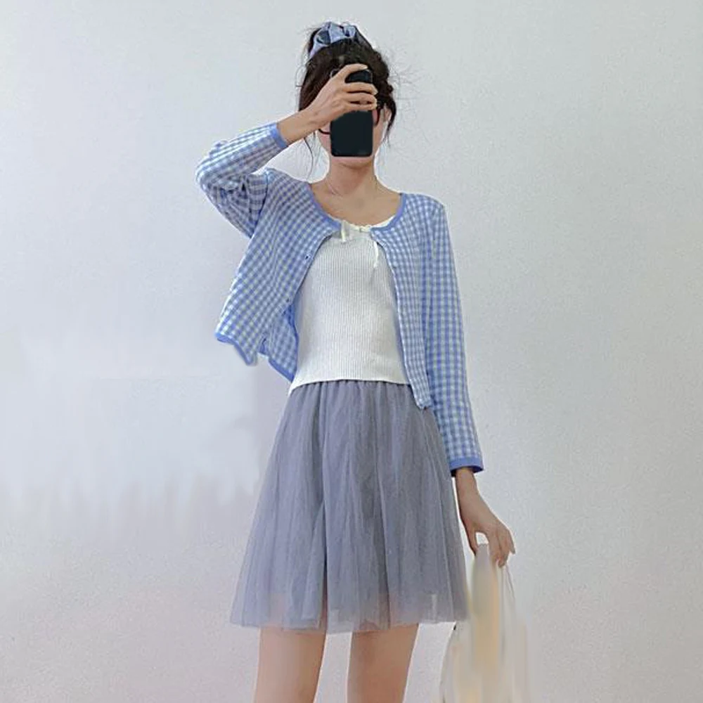 Юбка женская трапециевидная из фатина кружевная универсальная короткая юбка с