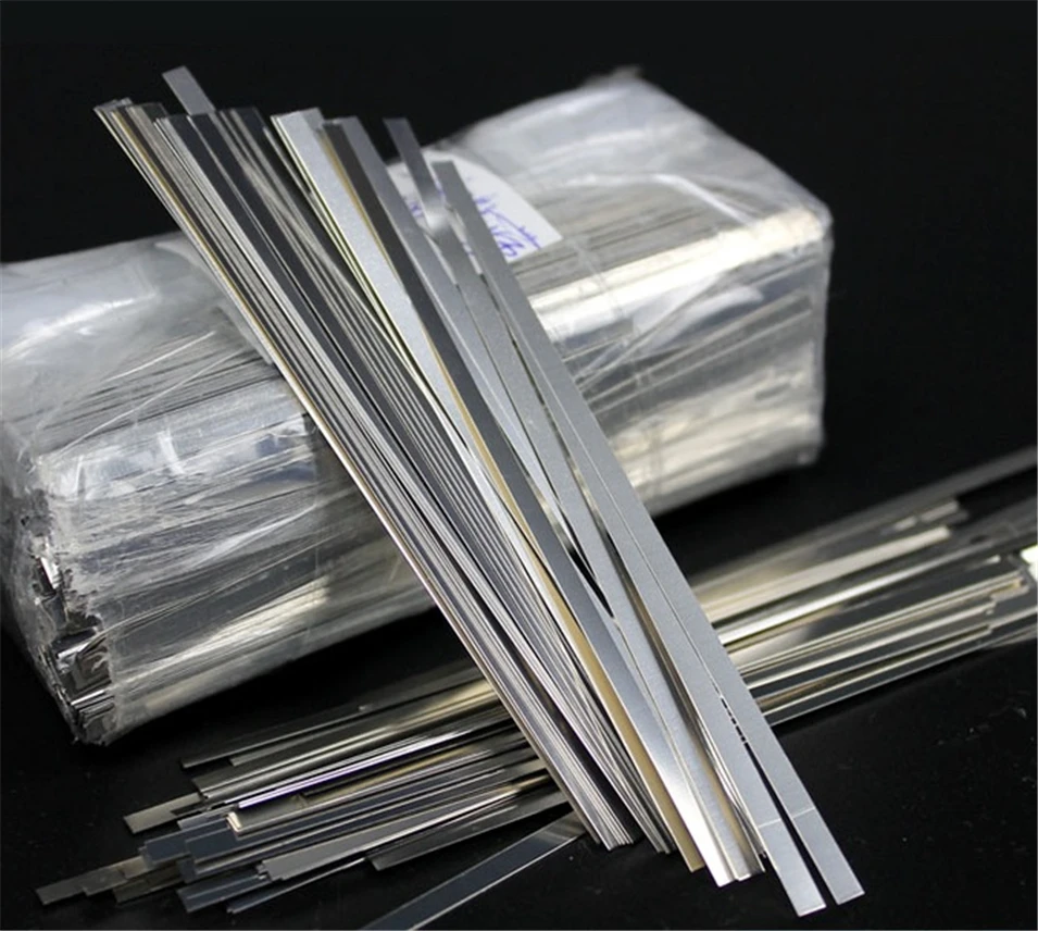 

0.15mm x 4mm x 100mm 100pcs Pure Nickel Plate Strap Strip Sheets 99.96% for Battery Spot Welding Machine Welder Equipment