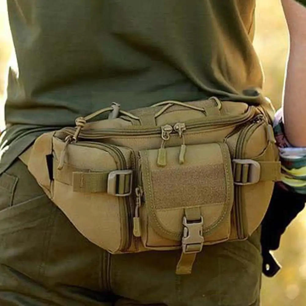 

Tactical Waist Bag Outdoor Sports Waterproof Nylon Fishing Waist Buckle Climb Military Hiking Bum Belt Hip Packs Pouch Camp W1V8