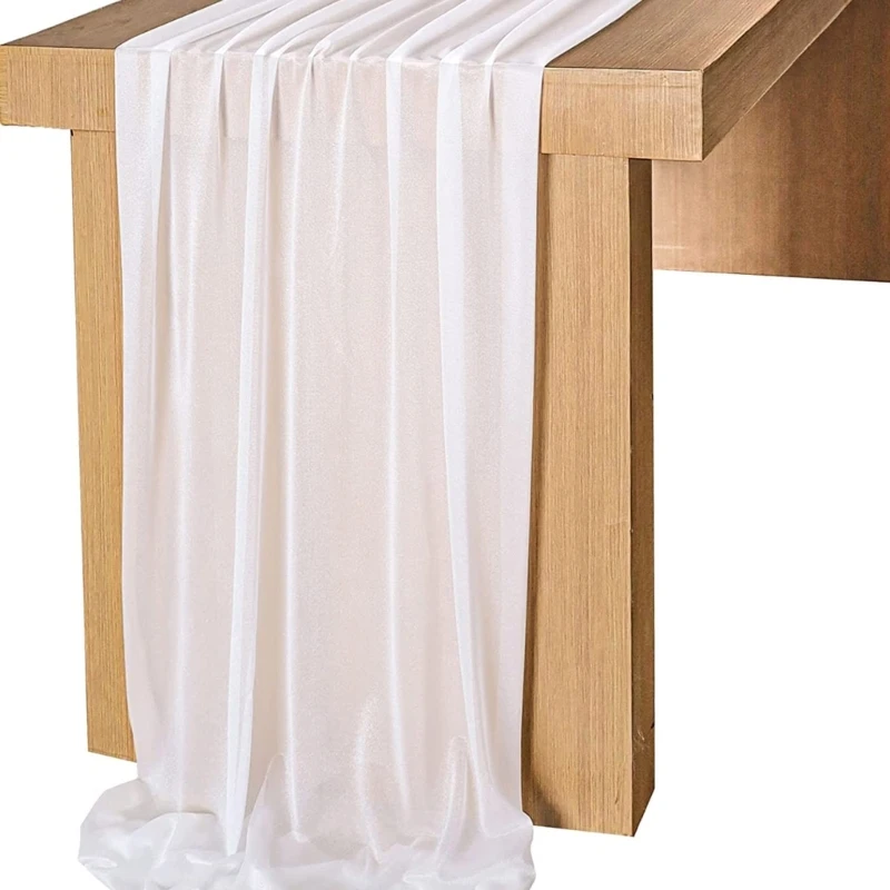 

Шифоновая настольная дорожка, 29x120 дюймов, настольная дорожка для дня рождения, банкета, рождественской вечеринки, настольное украшение для дома и улицы B03D