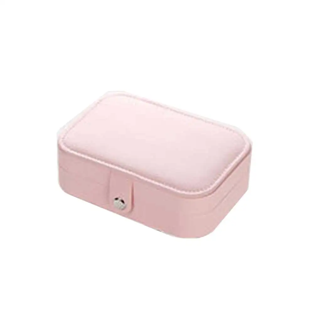 

Jewellery Storage Box Portable Cute Solid Color Adjustable Dual Layer Earring Anklet Ring Jewelry Case Organizer White