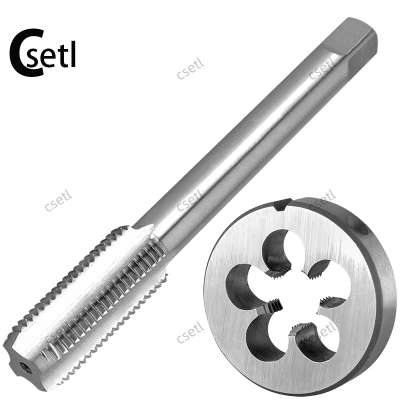 

Csetl 1/2-12, 1/2-13, 1/2-16, 1/2-18, 1/2-20 Набор метчиков и матриц для правой руки, метчик для машинной резьбы из быстрорежущей стали и круглый матрица