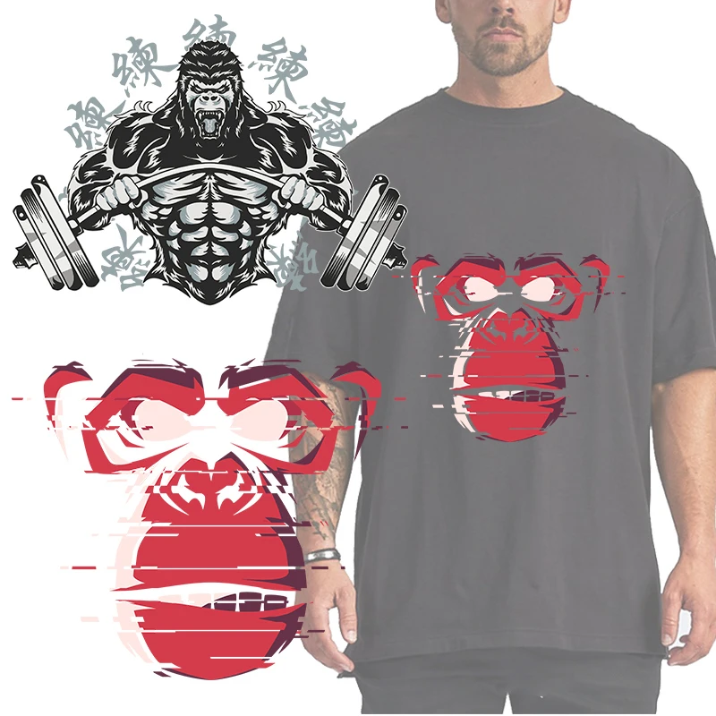 DTF теплопередача звезда обезьяна животные наклейка DIY Спорт мастер Фитнес