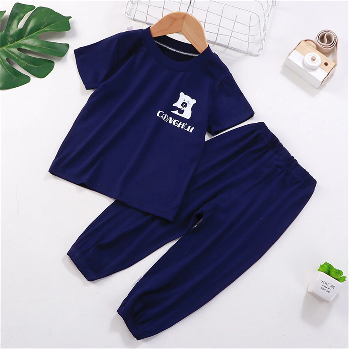 

Summer Essential Tracksuit Children's Clothing Sets Suit For Girls Short Sleeve Top+Pants Tracksuit Suits For Kids Costumes