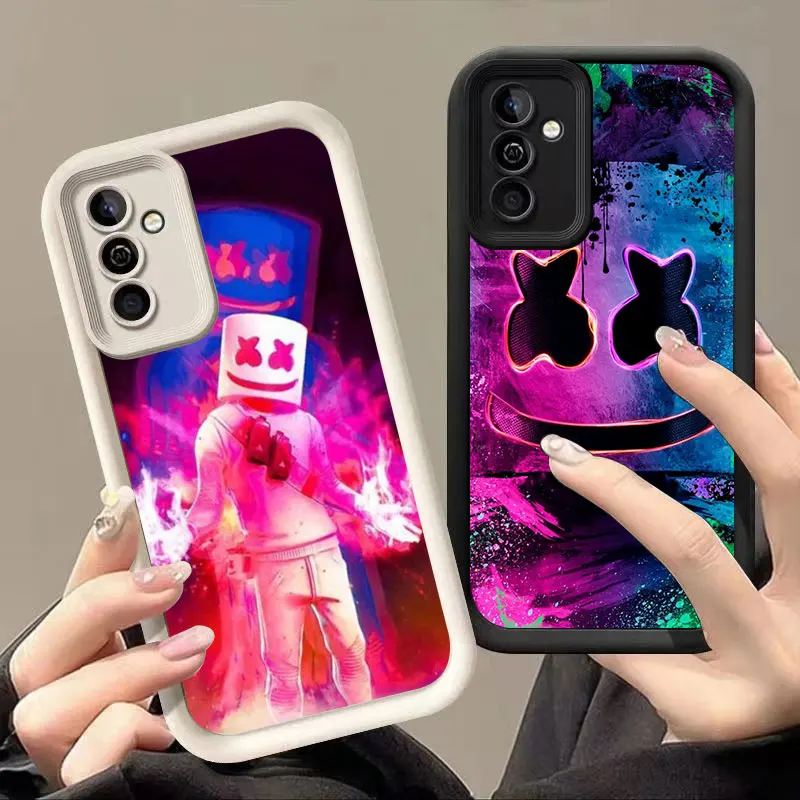 Cool Marshmallow Dj Phone Case For Samsung Galaxy A03 A04 A05 A10 A20 A21 S A04E A06 A11 A30 A50 M12 M22 M54 5G