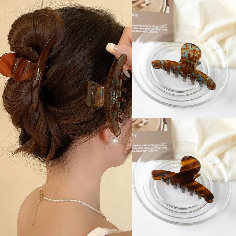 

AISHG New Women Fashion Claw Clip Feminine Temperament Back Grab Clip Korean Shark Clip Female Hair Accessories