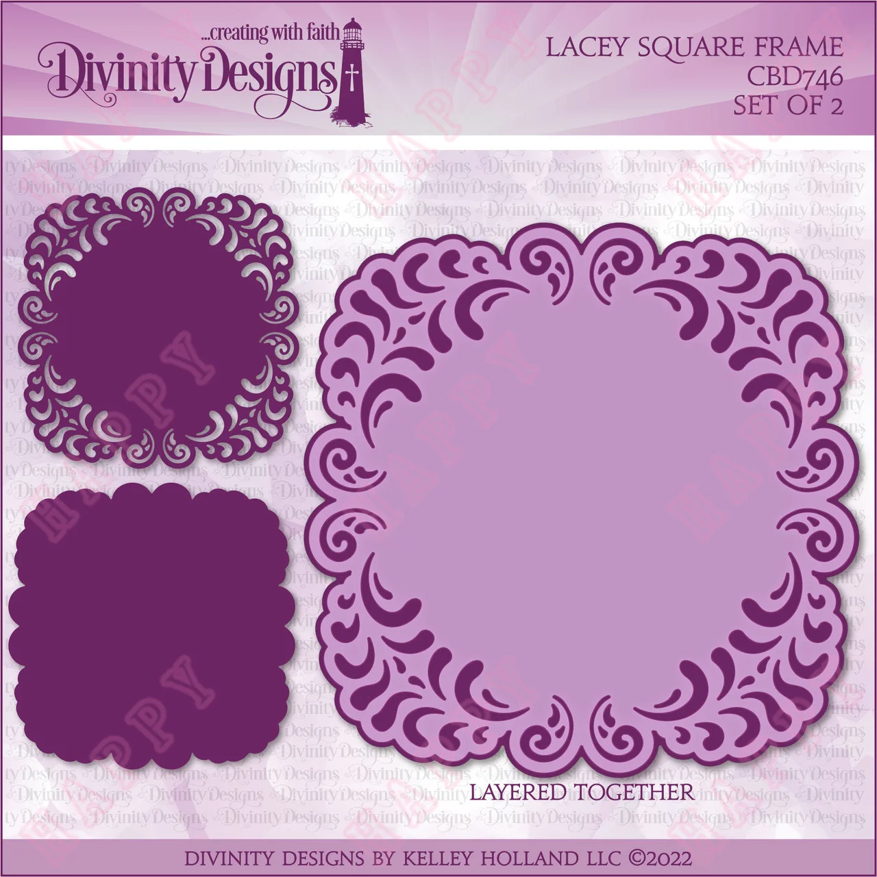 

Metal Cutting Dies Lacey Square Frame Diary Scrapbook Paper Card Photo Album Decoration Craft Engraving Make Embossing Template