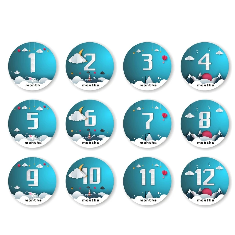 

12pcs Baby Monthly Milestone Stickers Photo Props Accessories Infant Shower Gift N1HB