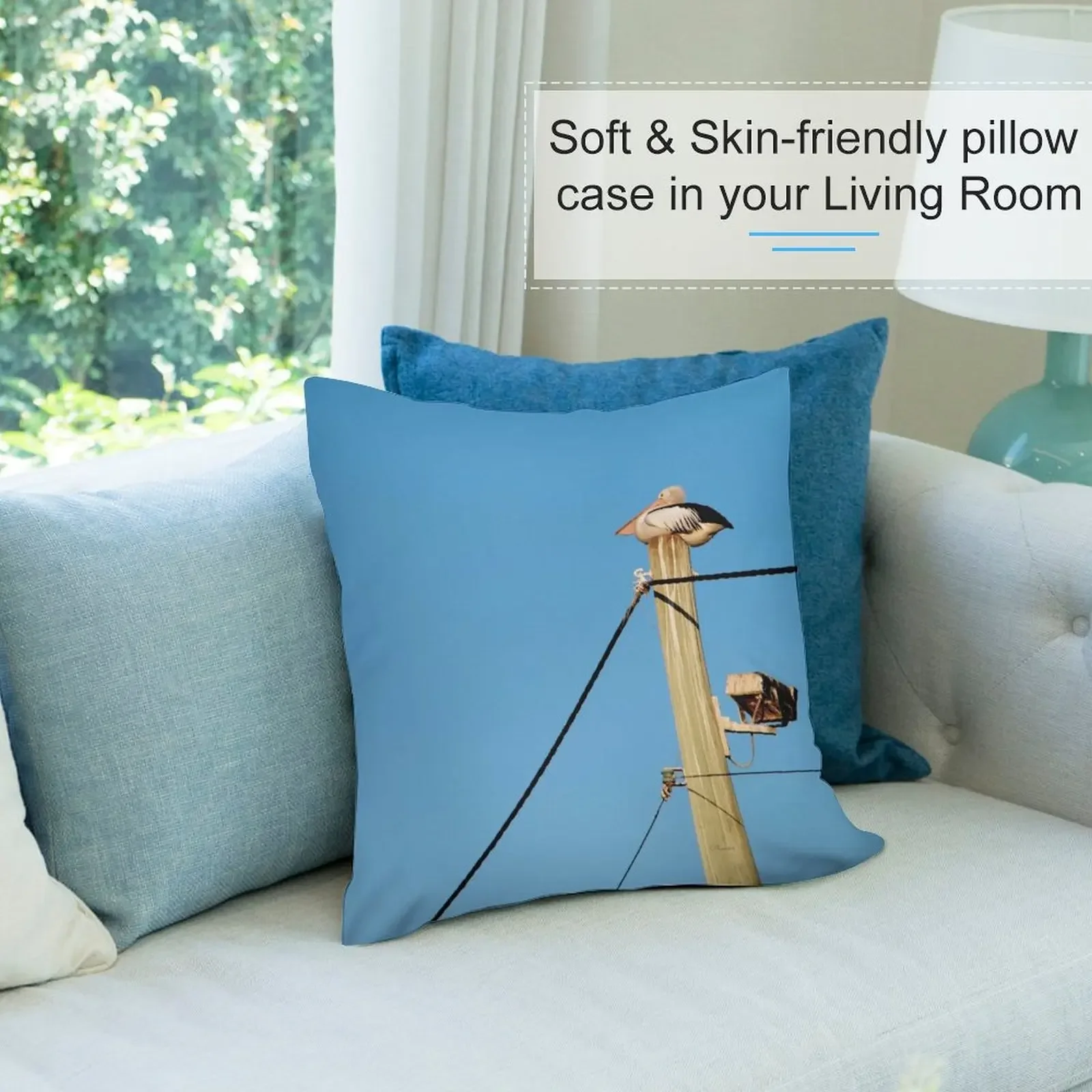 Пеликан на шесте Декоративная подушка Наволочка Наволочки для кровати Подушки