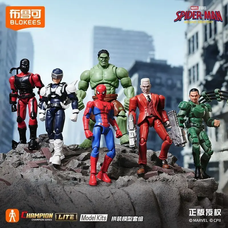 Фото Новая коллекционная фигурка Blokees Spider-Man: Чемпионы дня, Lite Edition, в закрытой упаковке, Халк, Скорпион, подвижная модель, игрушка-конструктор №2