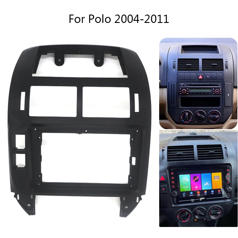 Фото Автомобильная стереорамка в комплекте для VW Volkswagen Polo 2004-2011, монтажная Лицевая панель, передняя панель салона автомобиля, передняя панель пр... №1