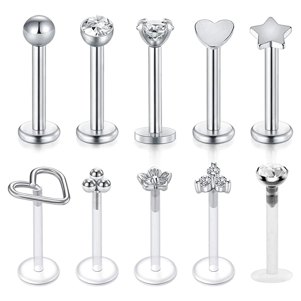 16G вперед спирали серьги из нержавеющей стали на козелок серьги-гвоздики