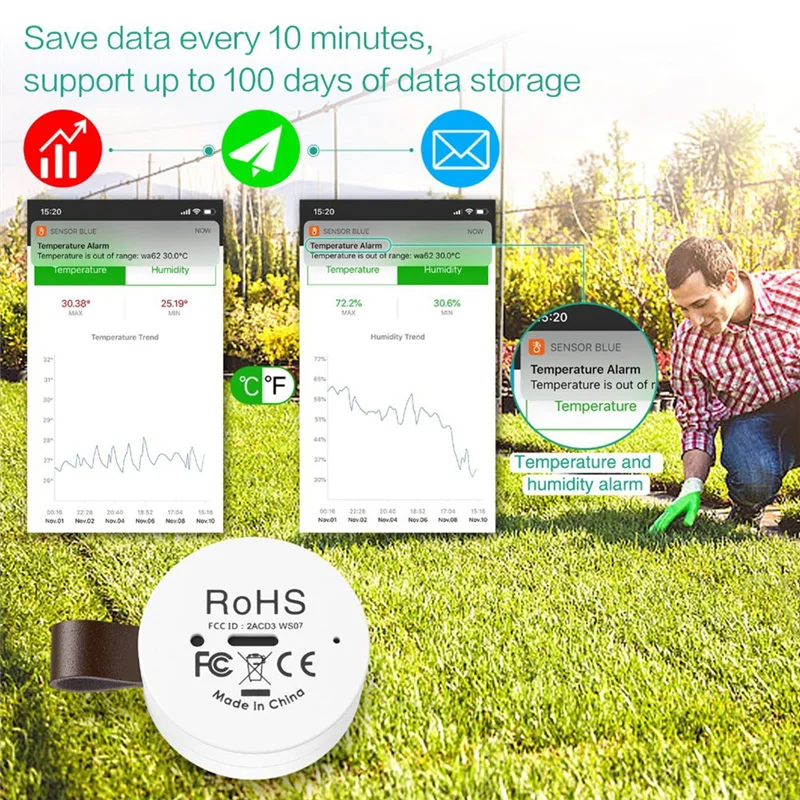 Термометр-гигрометр беспроводной Bluetooth-наружный термометр датчик температуры и