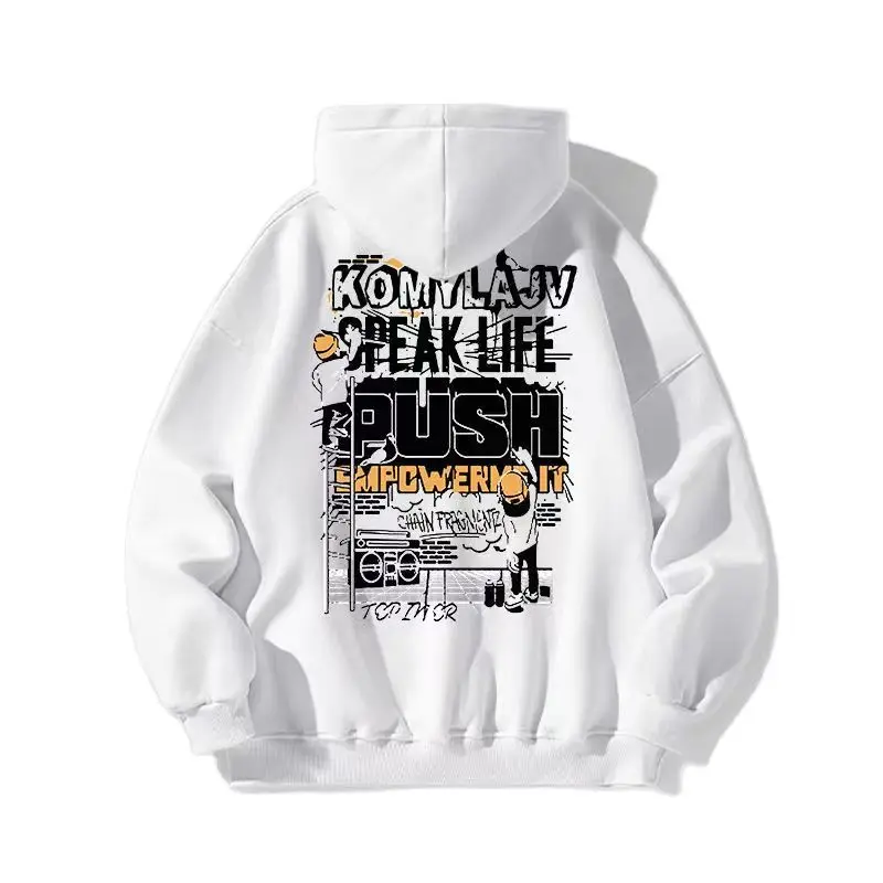 

Autumn Winter Men's Hooded Shirt Casual Sports Y2K Polyest Hoodie Sweatshirts Full Sleeve Sweethearts Fashion Hip Hop Sweater