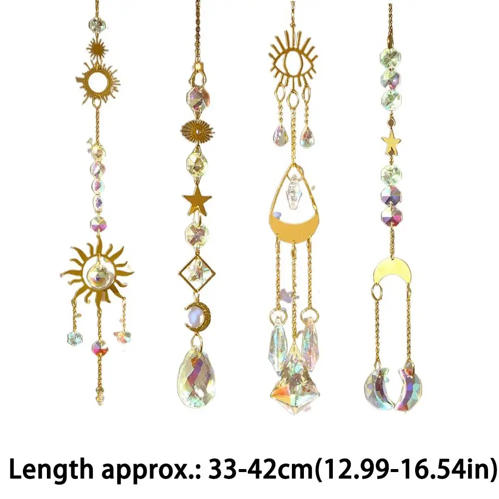 Солнце Луна Звезда Кристалл Ловец Солнца Радужная Призма Витражи Подвесные