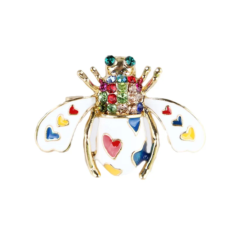 

Enamel Bee Brooches For Women Men Rhinestone Insects Party Causal Clothing Suit Bag Hat Accesories Pin Jewelry Daily Gifts