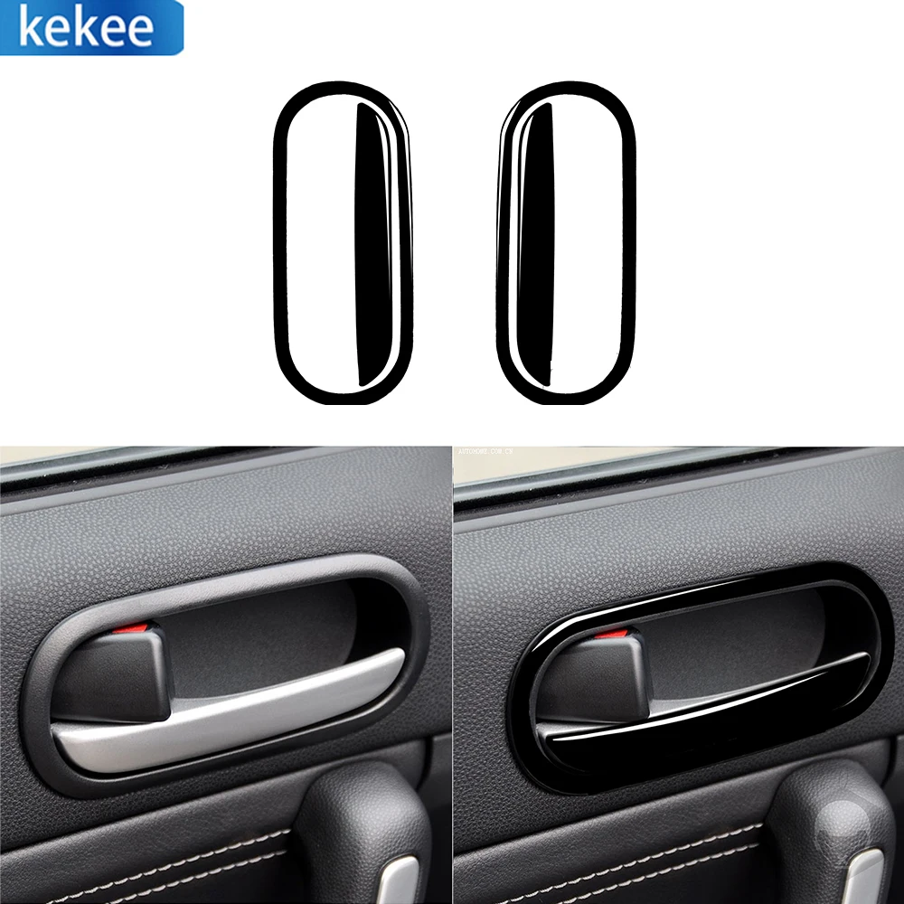 

For Mazda MX-5 Miata 2009-2015 4 Pcs Piano Black Car Interior Handle Cover Trim Door Bowl Decoration Accessories Stickers