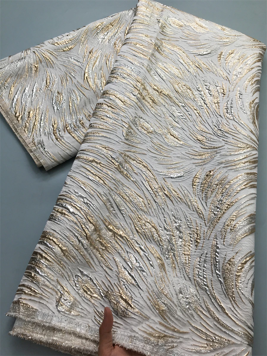 Жаккардовая ткань и кружево африканская позолоченная кружевная Brocad вечерние