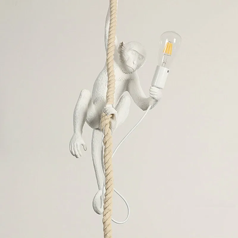

Nordic Resin Monkey Pendant Lights Modern LED Home Decor for Kitchen Living Room Children's Room Hanging Lamp Indoor Lighting