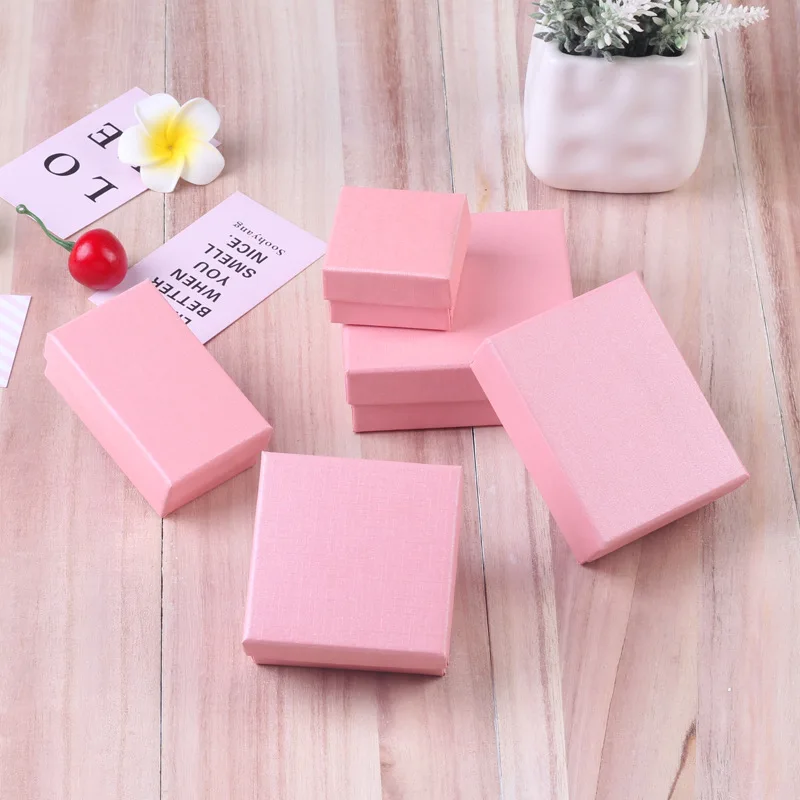 

1PCS Fashion Jewelry Box Multi Colors Ring Earrings Pendant Pink Sweet Display Packaging Gift