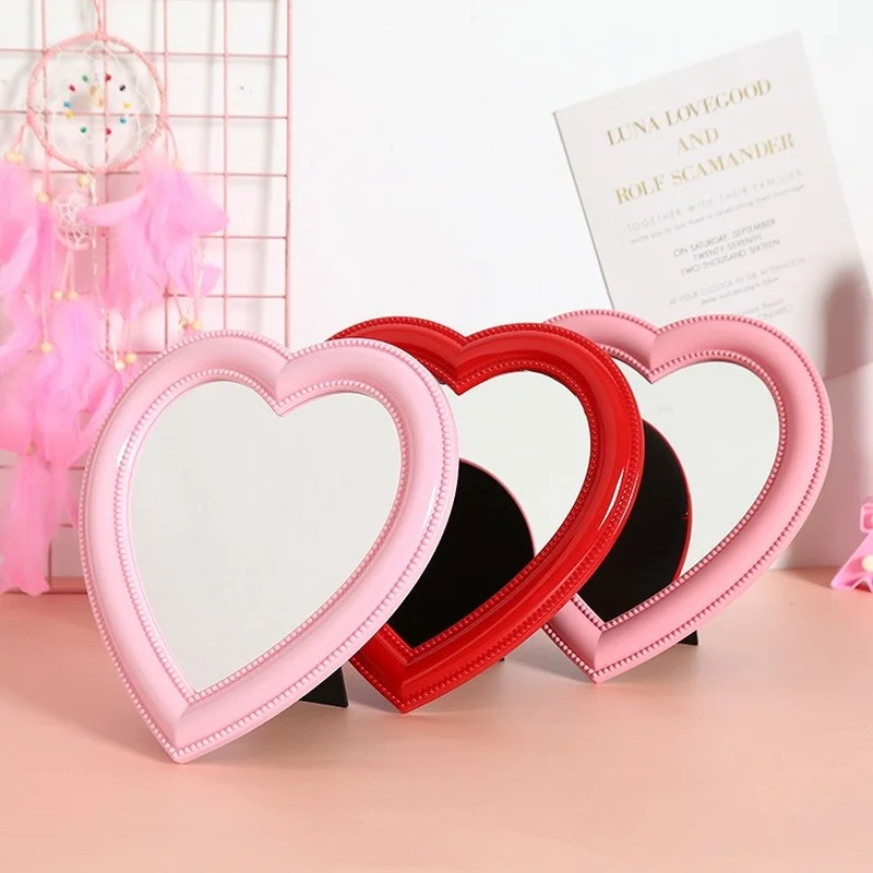 

Web Celebrity Cosmetic Mirror Decorative Mirror Girl Heart Student Dormitory Mirror Portable Home Small Mirror