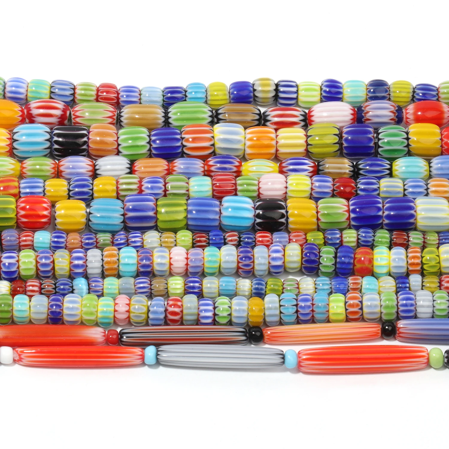 1 шт. мульти-стиль Millefiori муранские бусины лэмпворк красочные в форме барабана для