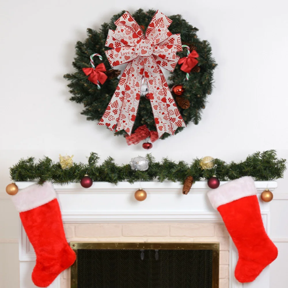 

Лента с бантом в виде цветка на День святого Валентина, бант в подарок, бант для вечевечерние, бант в виде сердца, Новогоднее украшение